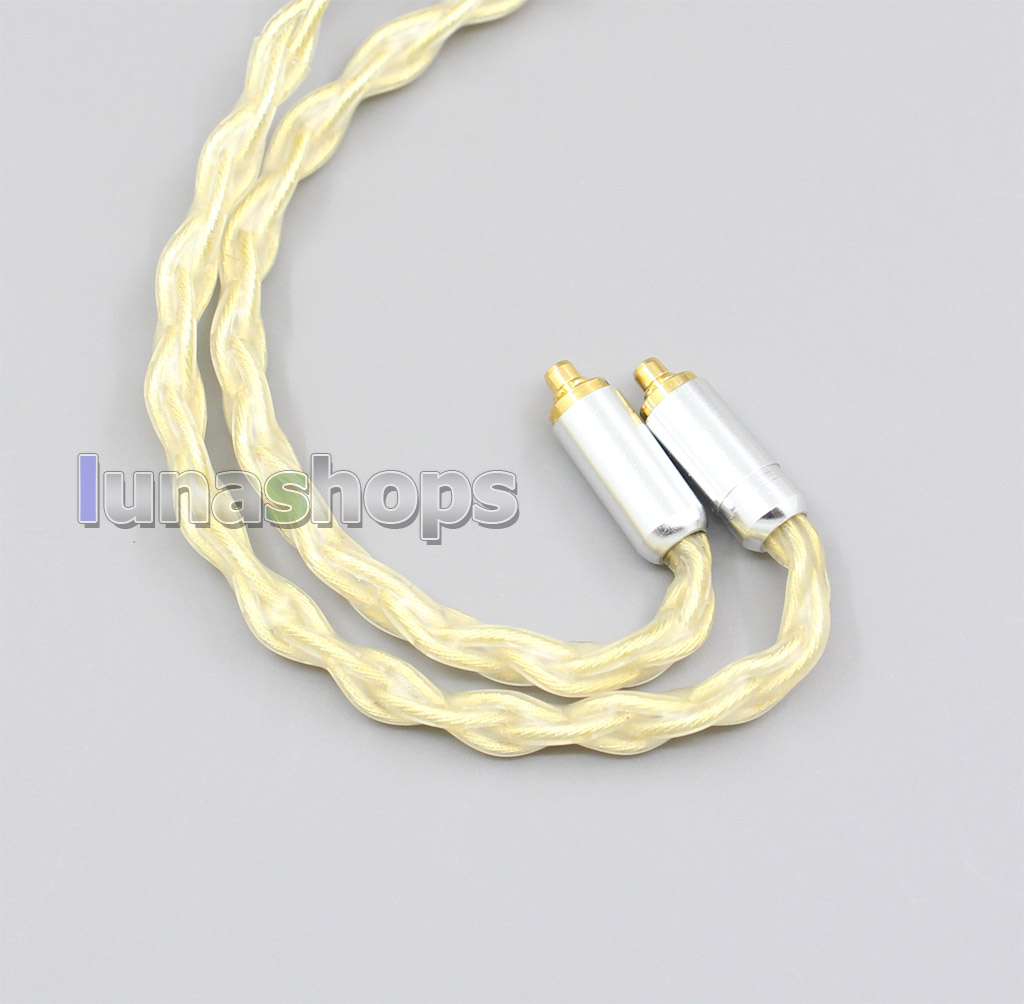 4 in 1 Awesome Plug 8 Cores Extremely Soft 7N OCC Pure Silver + Gold Plated Earphone Cable For AKG N5005 N30 N40 MMCX