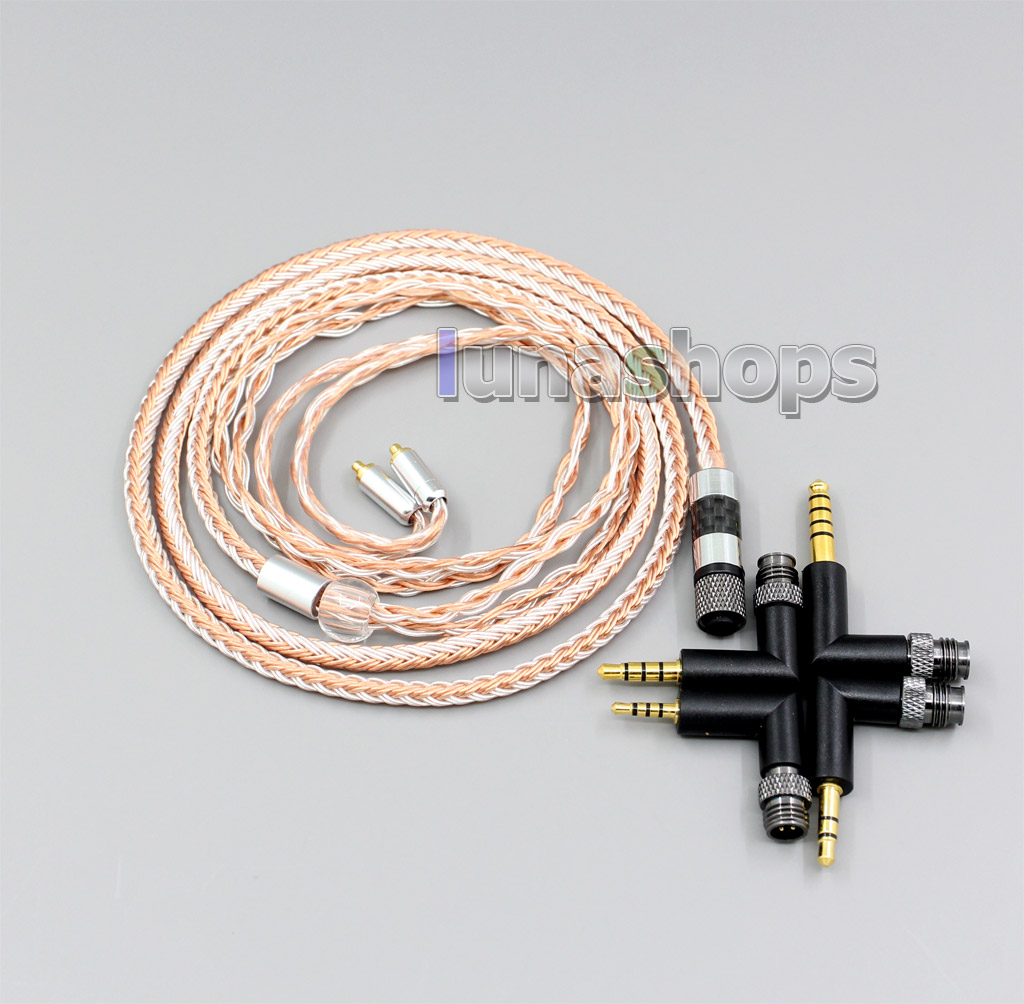4 in 1 Plug 16 Cores OCC + Pure Silver Plated Cable for Shure SE215 SE315 SE425 SE535 SE846 MMCX