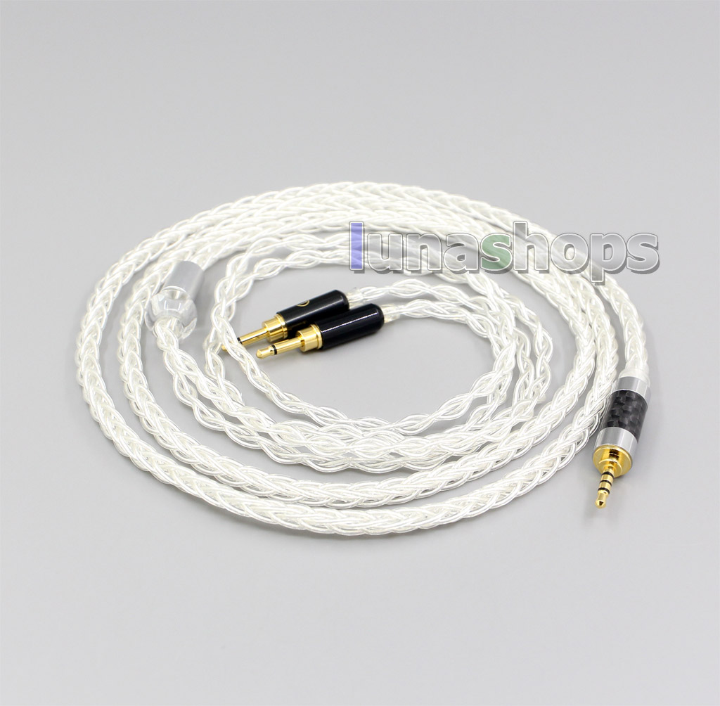 New Pin 99% Pure Silver 8 Core 2.5mm 4.4mm 3.5mm XLR Headphone Earphone Cable For Oppo PM-1 PM-2 Planar Magnetic
