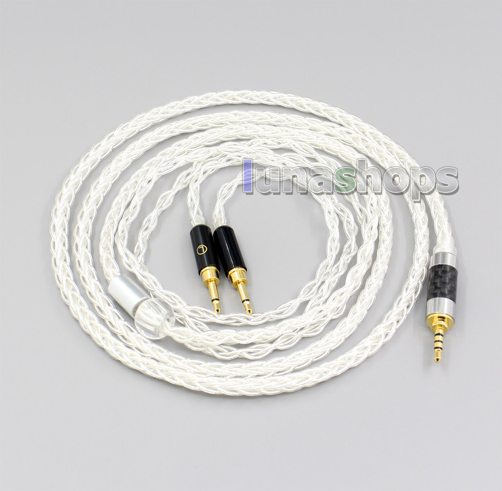 New Pin 99% Pure Silver 8 Core 2.5mm 4.4mm 3.5mm XLR Headphone Earphone Cable For Oppo PM-1 PM-2 Planar Magnetic