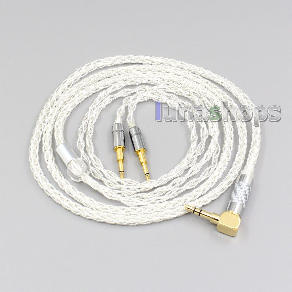 99% Pure Silver 8 Core 2.5mm 4.4mm 3.5mm XLR Headphone Earphone Cable For Oppo PM-1 PM-2 Planar Magnetic