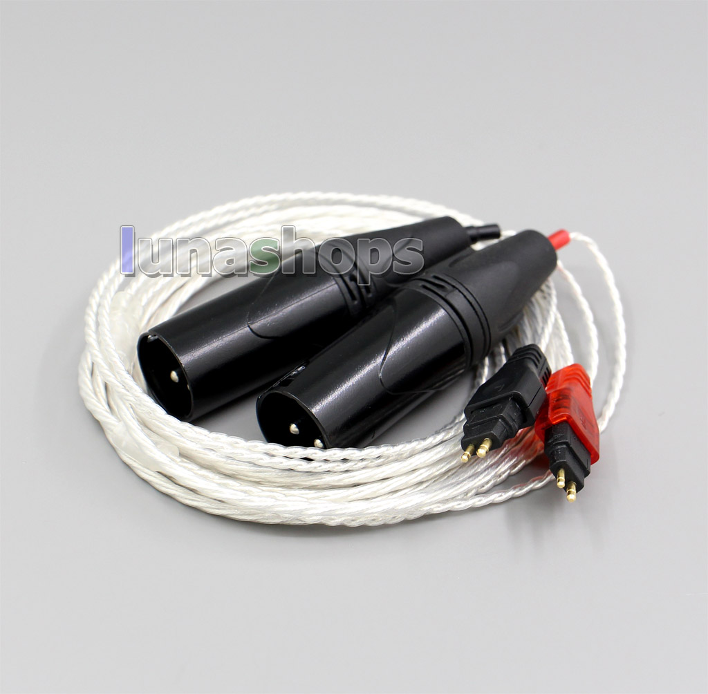 3pin XLR Male PCOCC + Silver Plated Cable for Sennheiser HD525 HD545 HD565 HD650 HD600 HD580
