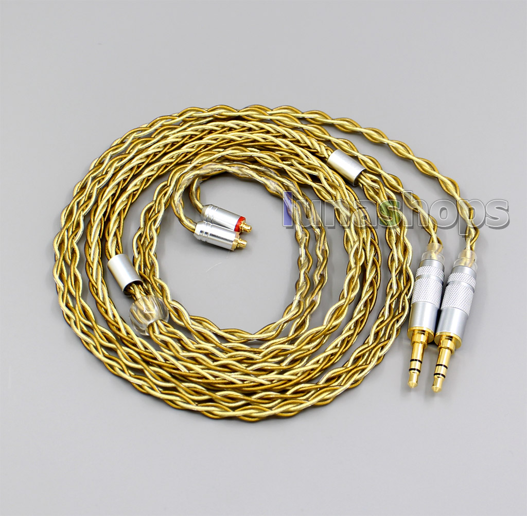 Balanced Pure Silver Gold Plated 8 Cores Cable For Sony PHA-3 Shure SE215 SE315 SE425 SE535 SE846