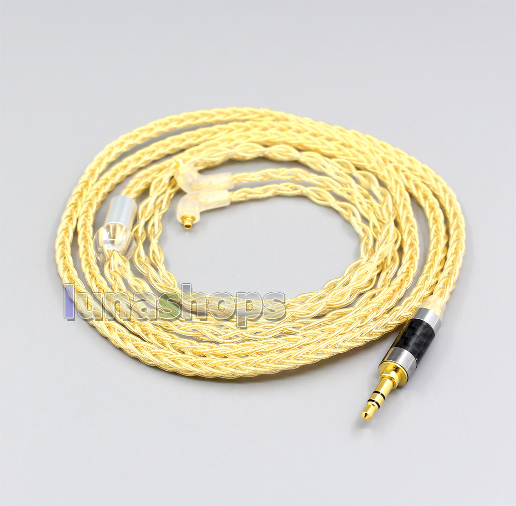 3.5mm 2.5mm 8 Cores 99.99% Pure Silver + Gold Plated Earphone Cable For Etymotic ER4 XR SR ER4SR ER4XR