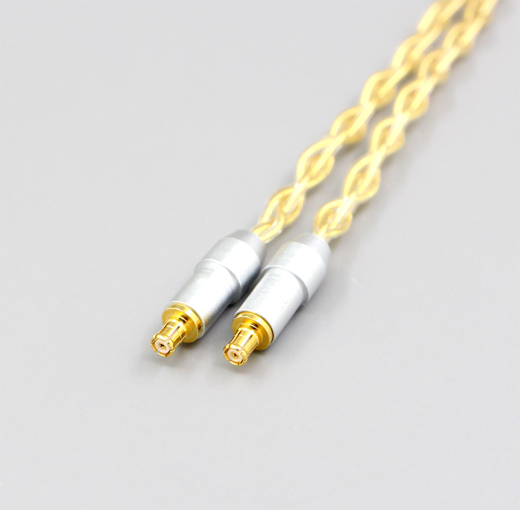 8 Cores 99.99% Pure Silver + Gold Plated Earphone Cable For audio-technica ATH-ESW750 ATH-ESW950 SR9 ES770h ES750 ESW990h MSR7b