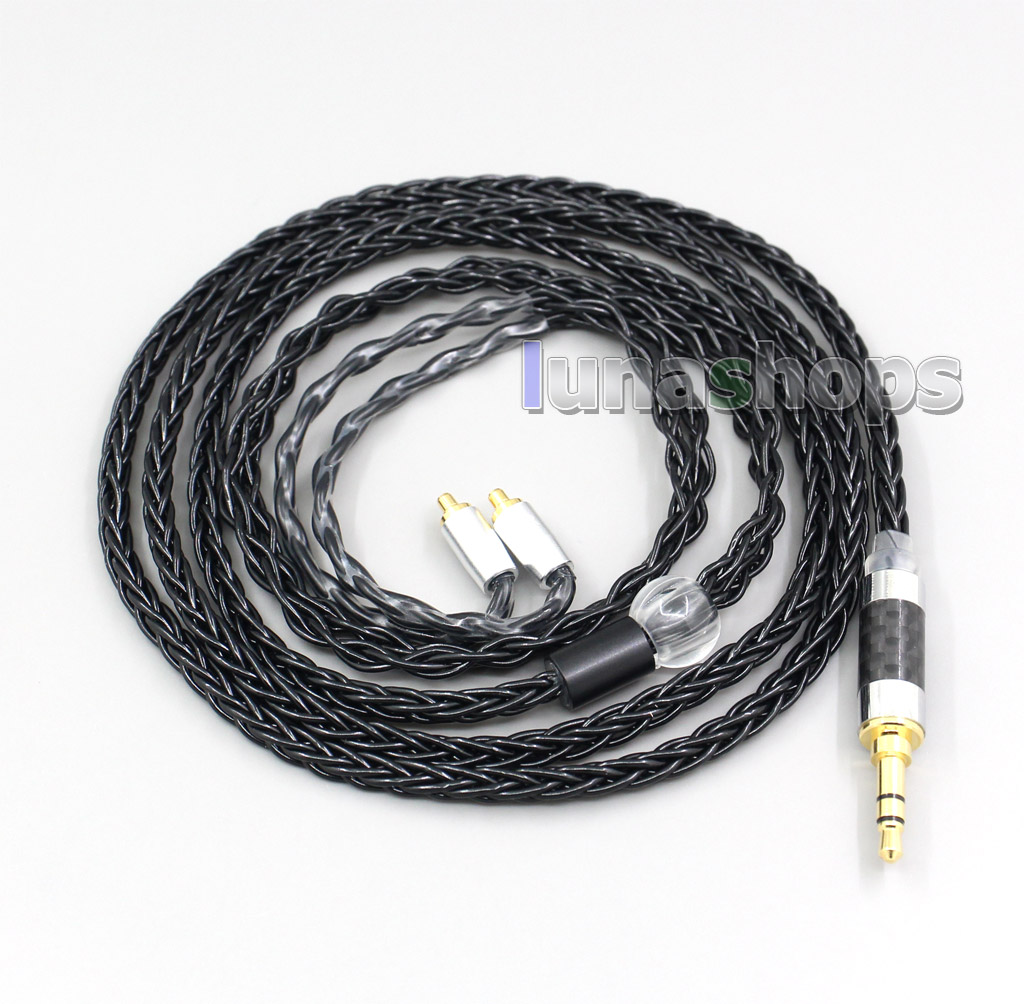 3.5mm 2.5mm 4.4mm XLR 8 Core Silver Plated OCC Black Earphone Cable For Dunu T5 Titan 3 T3 (Increase Length MMCX)