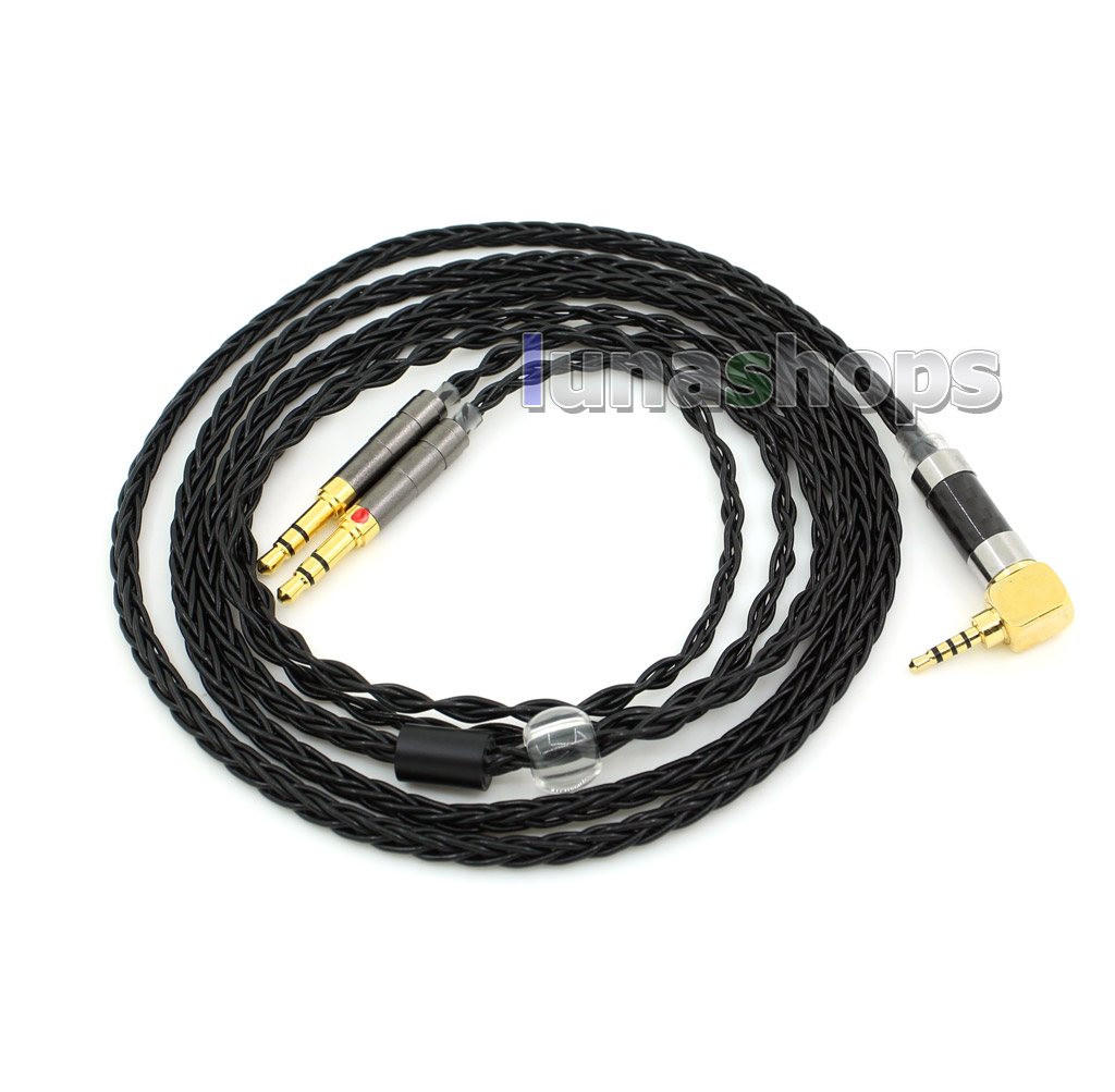 Black Silver Plated XLR 2.5mm 4.4mm 3.5mm 8 Core Headphone Earphone Cable For Onkyo A800