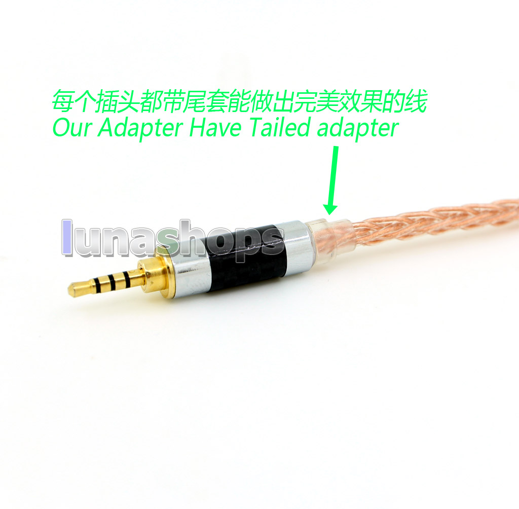 Y-Series Nonmagnetic Pure Copper Main Body 4.4mm 3.5mm 2.5mm Carbon Balanced TRRS Carbon Plug Adapter