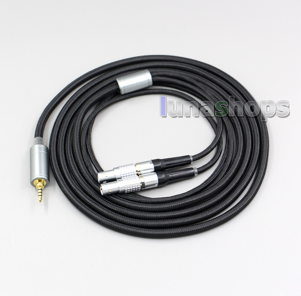 3.5mm Weave Cloth OD 5mm OCC Pure Silver Plated Headphone Cable For Focal Utopia Fidelity Circumaural