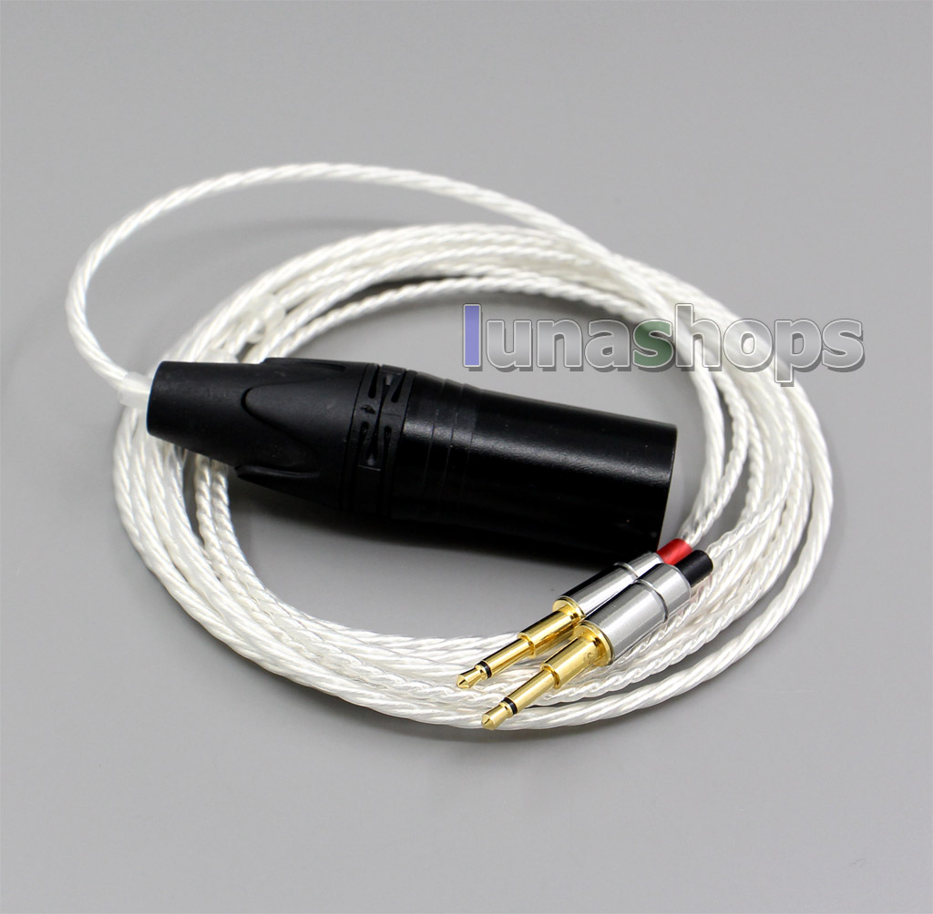XLR Balanced 3.5mm 2.5mm Silver Plated Headphone Cable For Oppo PM-1 PM-2 Planar Magnetic