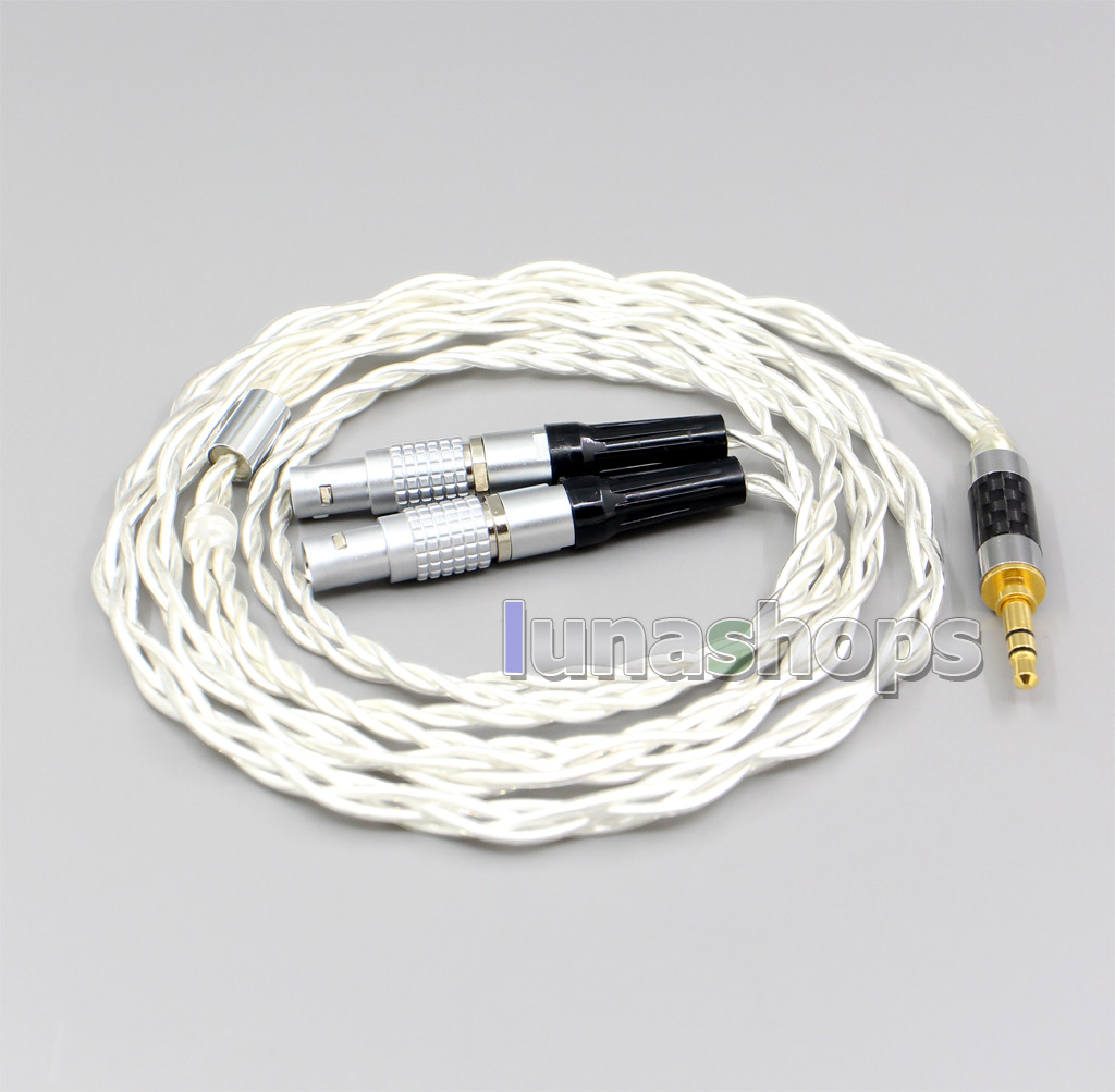 2.5mm 3.5mm 4.4mm 4 Cores Pure Silver Shielding Plated Earphone Headphone Cable For Focal Utopia Fidelity Circumaural