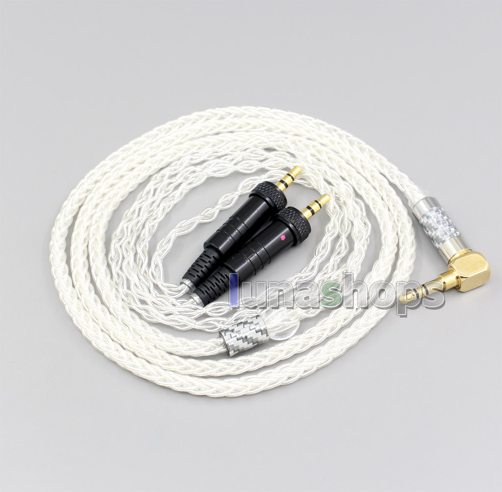 4.4mm XLR 2.5mm 3.5mm 99% Pure Silver 8 Core Earphone Cable For Sony MDR-Z1R MDR-Z7 MDR-Z7M2 With Screw To Fix