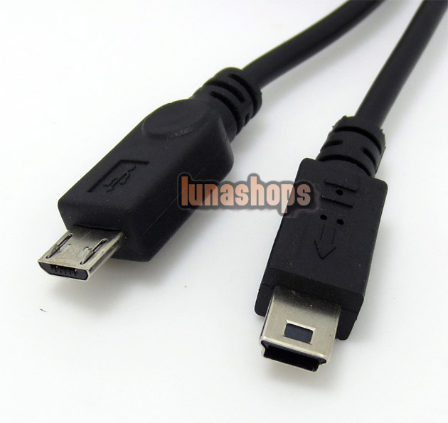 100cm Micro USB 5pin Male To Mini B 5 Pins Male Adapter Converter Data Cable