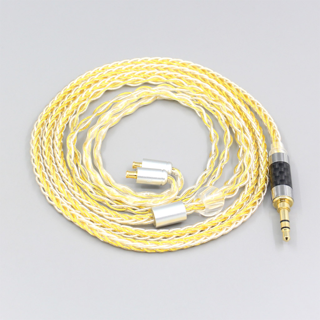 8 Core Silver Gold Plated Braided Earphone Cable For Audio Technica ATH-CKR100 CKR90 CKS1100 CKR100IS CKS1100IS