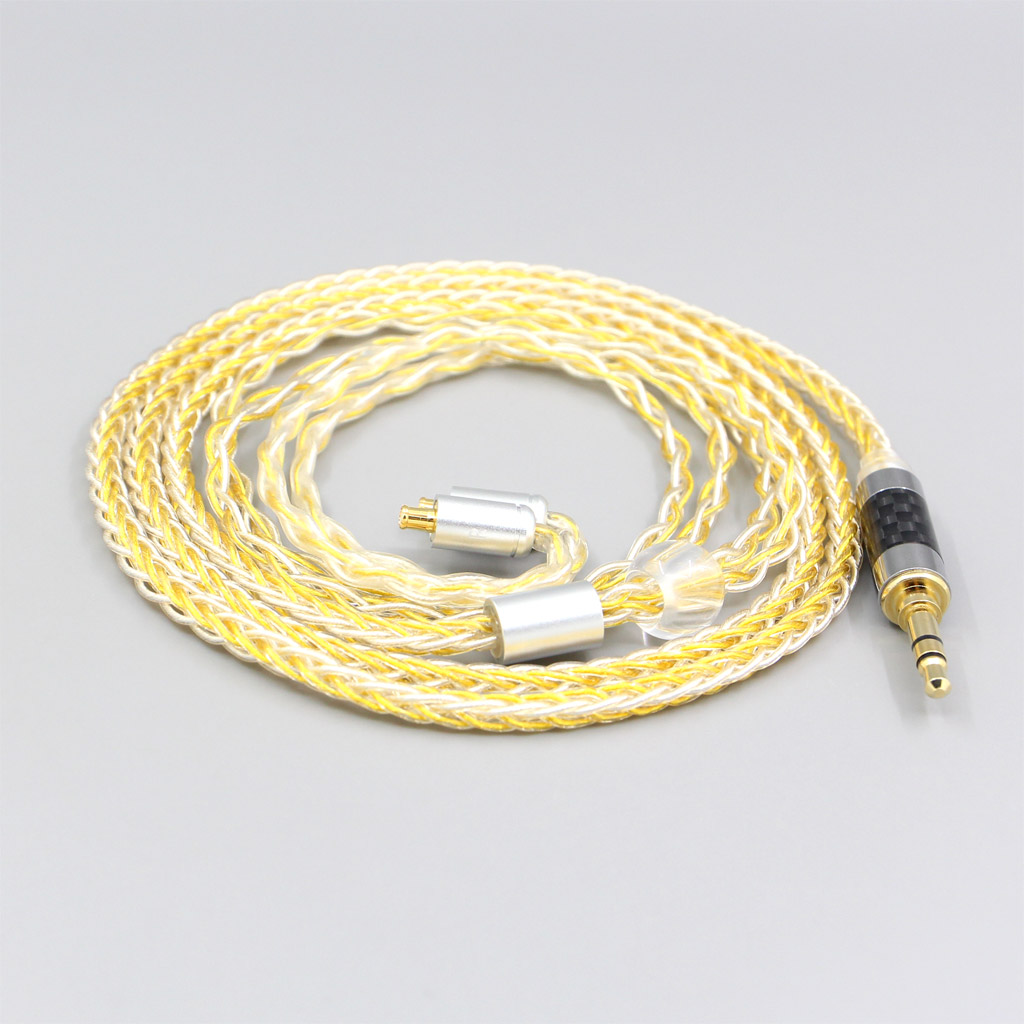 8 Core Silver Gold Plated Braided Earphone Cable For Audio Technica ATH-CKR100 CKR90 CKS1100 CKR100IS CKS1100IS