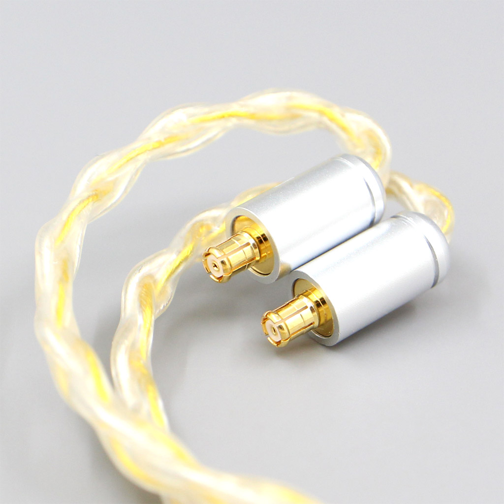 8 Core Silver Gold Plated Braided Earphone Cable For Audio Technica ATH-CKR100 CKR90 CKS1100 CKR100IS CKS1100IS