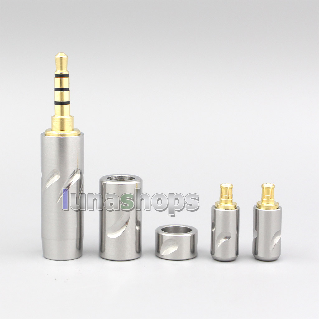 High Quality Stainless Steel 3.5mm 2.5mm 4.4mm + Splitter + Slider + A2DC Pins Kits Male Custom DIY Adapter Plugs