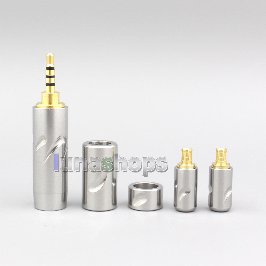 High Quality Stainless Steel 3.5mm 2.5mm 4.4mm + Splitter + Slider + A2DC Pins Kits Male Custom DIY Adapter Plugs