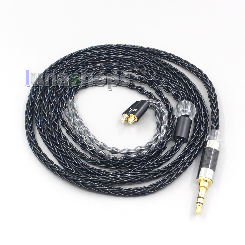 2.5mm 4.4mm XLR 8 Core Silver Plated Black Earphone Cable For Acoustune HS 1695Ti 1655CU 1695Ti 1670SS
