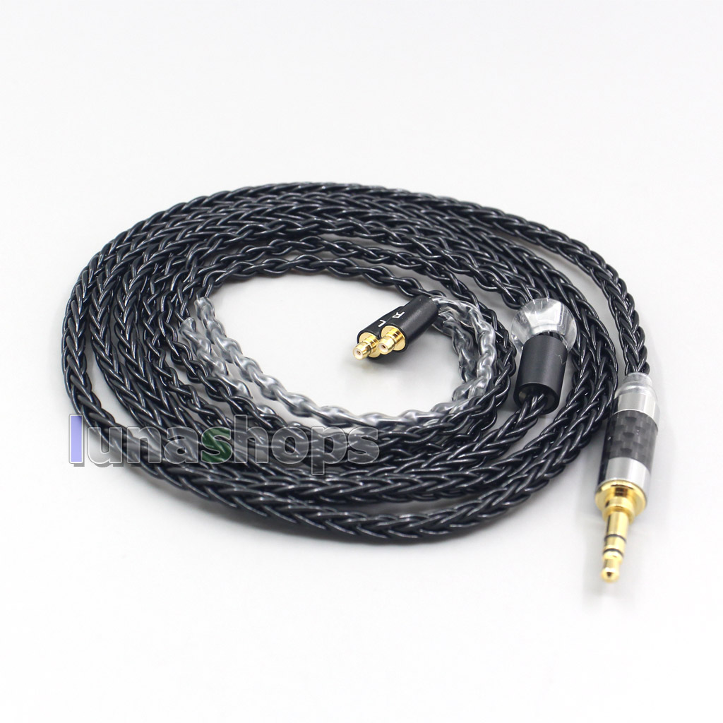2.5mm 4.4mm XLR 8 Core Silver Plated Black Earphone Cable For Acoustune HS 1695Ti 1655CU 1695Ti 1670SS