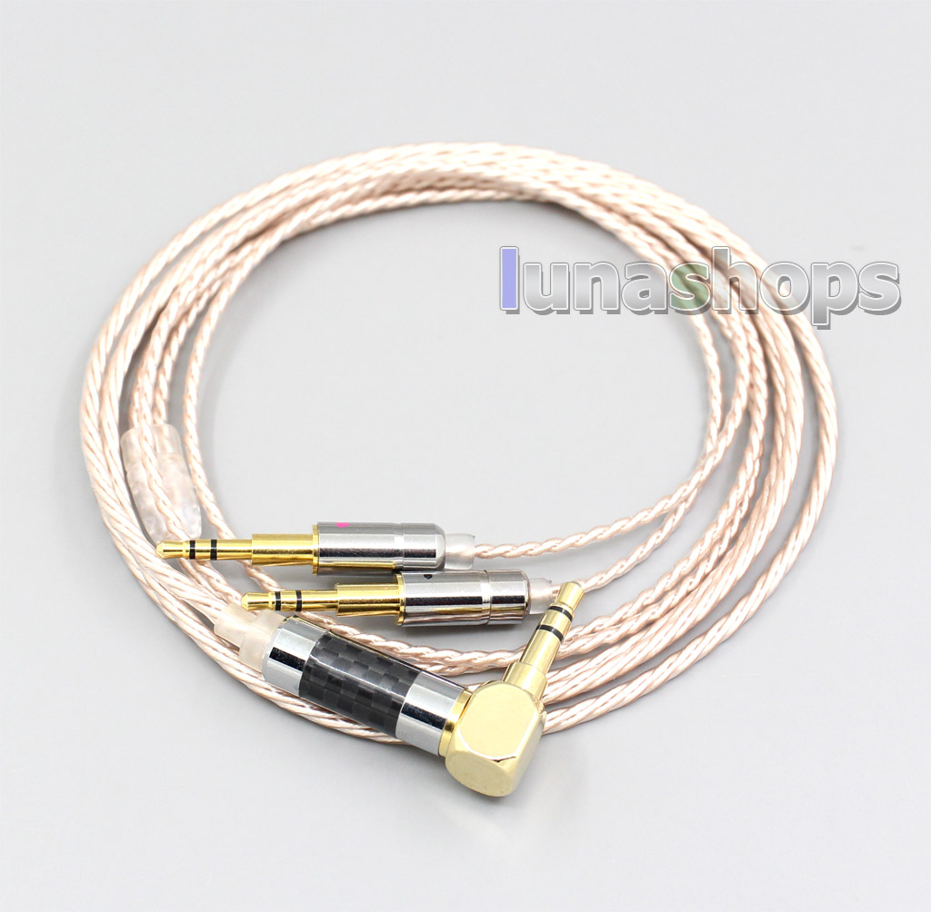 Hi-Res Brown XLR 3.5mm 2.5mm 4.4mm Earphone Cable For Oppo PM-1 PM-2 Planar Magnetic Headphone