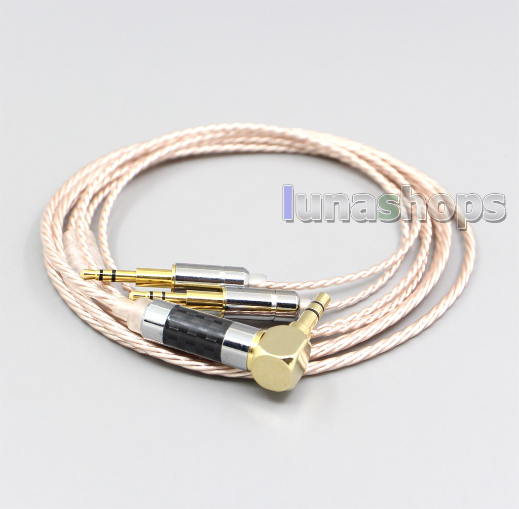 Hi-Res Brown XLR 3.5mm 2.5mm 4.4mm Earphone Cable For Oppo PM-1 PM-2 Planar Magnetic Headphone