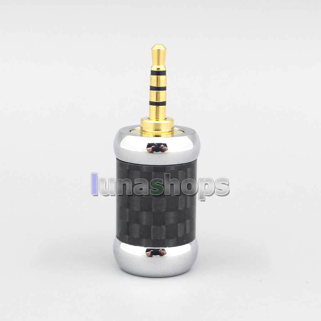 High Quality Stainless Steel Gold/Rhodium Plated 2.5mm TRRS Balanced Male Adapter Plug 7mm Tailed Hole