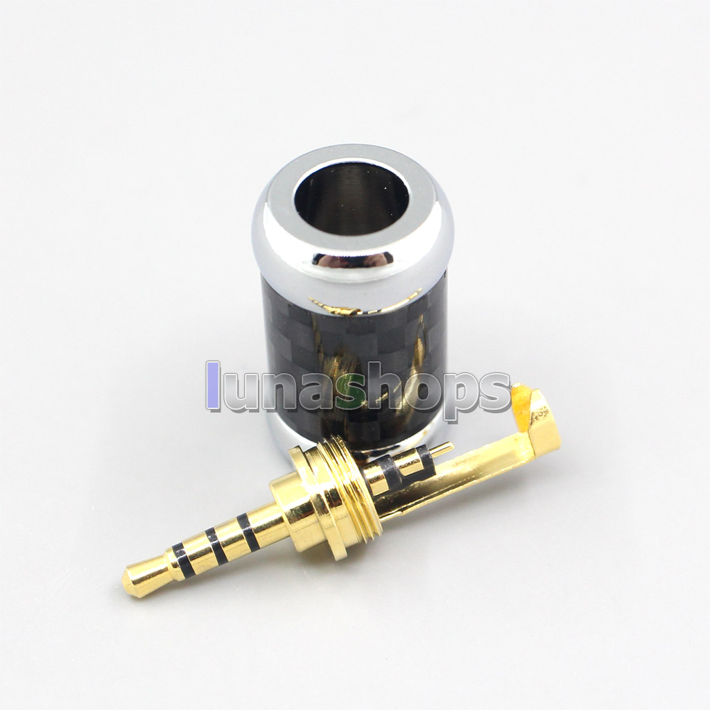 High Quality Stainless Steel Gold/Rhodium Plated 2.5mm TRRS Balanced Male Adapter Plug 7mm Tailed Hole