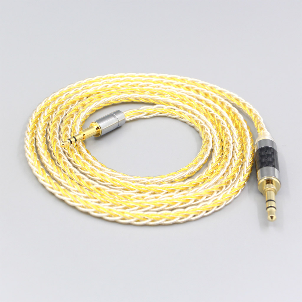 8 Core Silver Gold Plated Braided Earphone Cable For Creative live2 Aurvana Sennheiser PXC480 PXC550 mm450 mm550