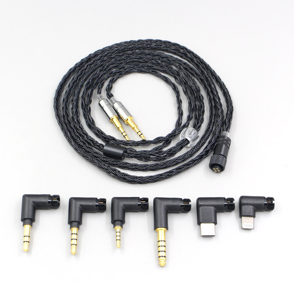 16 Core Black OCC Awesome All In 1 Plug Earphone Cable For Oppo PM-1 PM-2 Planar Magnetic Headphone