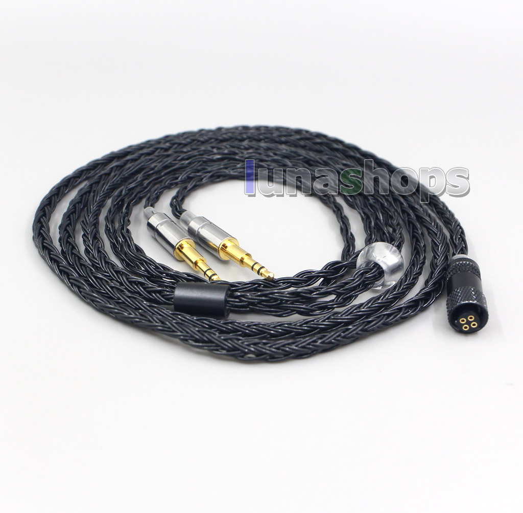 16 Core Black OCC Awesome All In 1 Plug Earphone Cable For Oppo PM-1 PM-2 Planar Magnetic Headphone