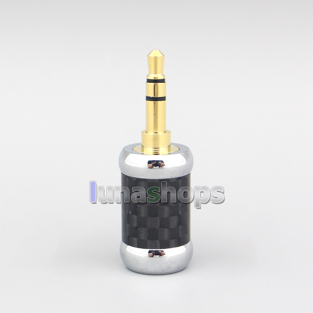 High Quality Stainless Steel Gold/Rhodium Plated 3.5mm Stereo Male Adapter Plug 7mm Tailed Hole