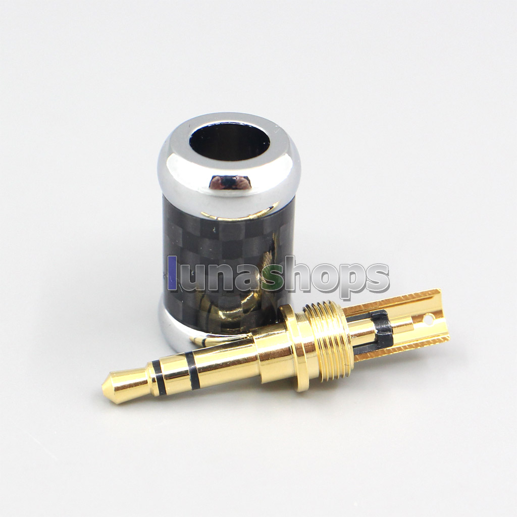 High Quality Stainless Steel Gold/Rhodium Plated 3.5mm Stereo Male Adapter Plug 7mm Tailed Hole