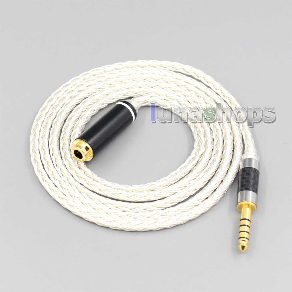 16 Core OCC Silver Plated Headphone Earphone Extension Cable For 4.4mm male to female