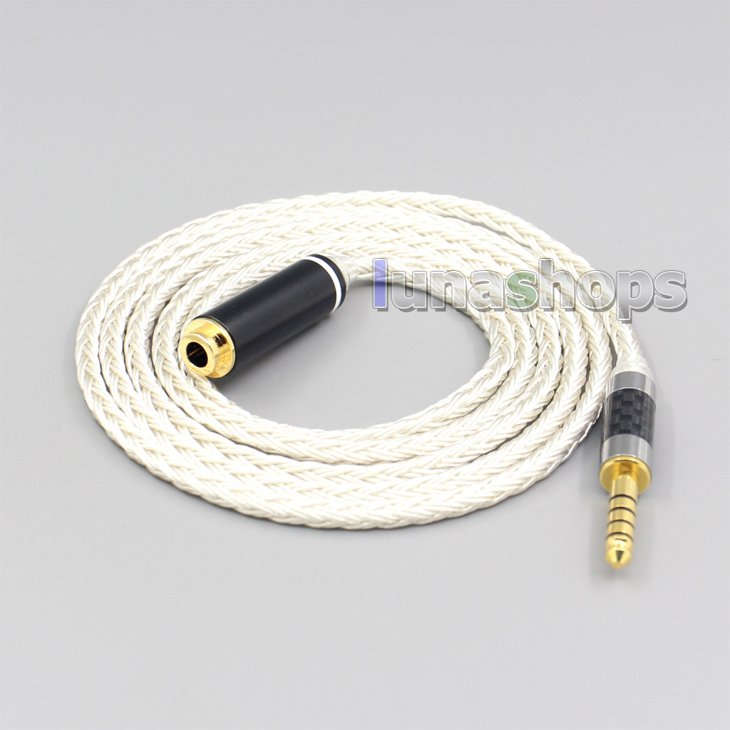 16 Core OCC Silver Plated Headphone Earphone Extension Cable For 4.4mm male to female