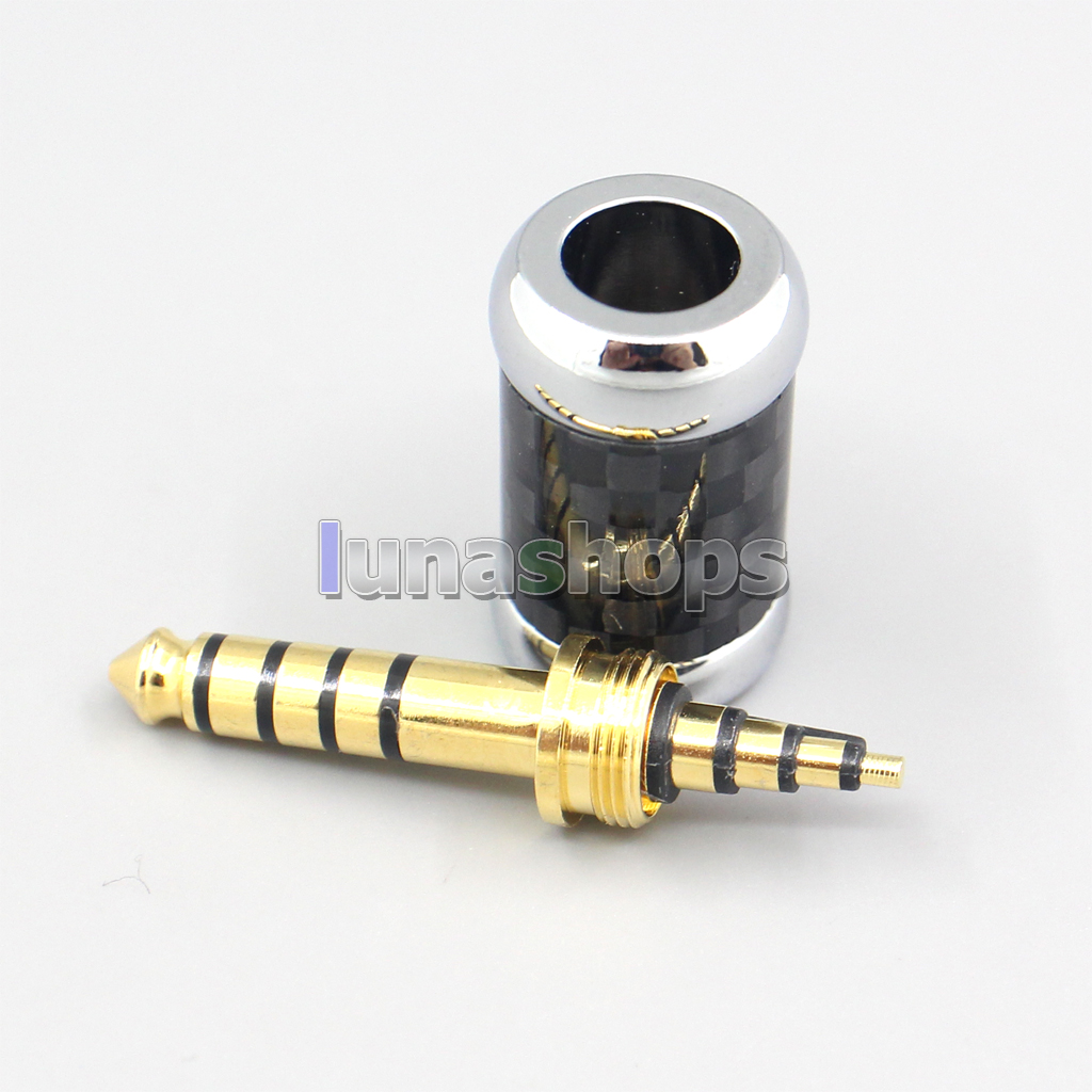 High Quality Stainless Steel Gold/Rhodium Plated 4.4mm Balanced Male Adapter Plug 7mm Tailed Hole