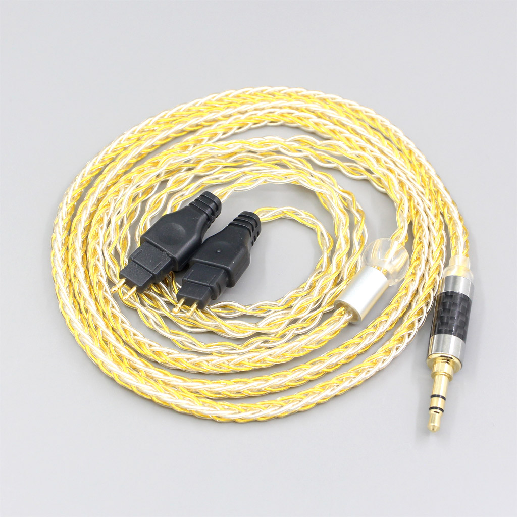 8 Core Silver Gold Plated Braided Earphone Cable For Sennheiser HD580 HD600 HD650 HDxxx HD660S Headphone