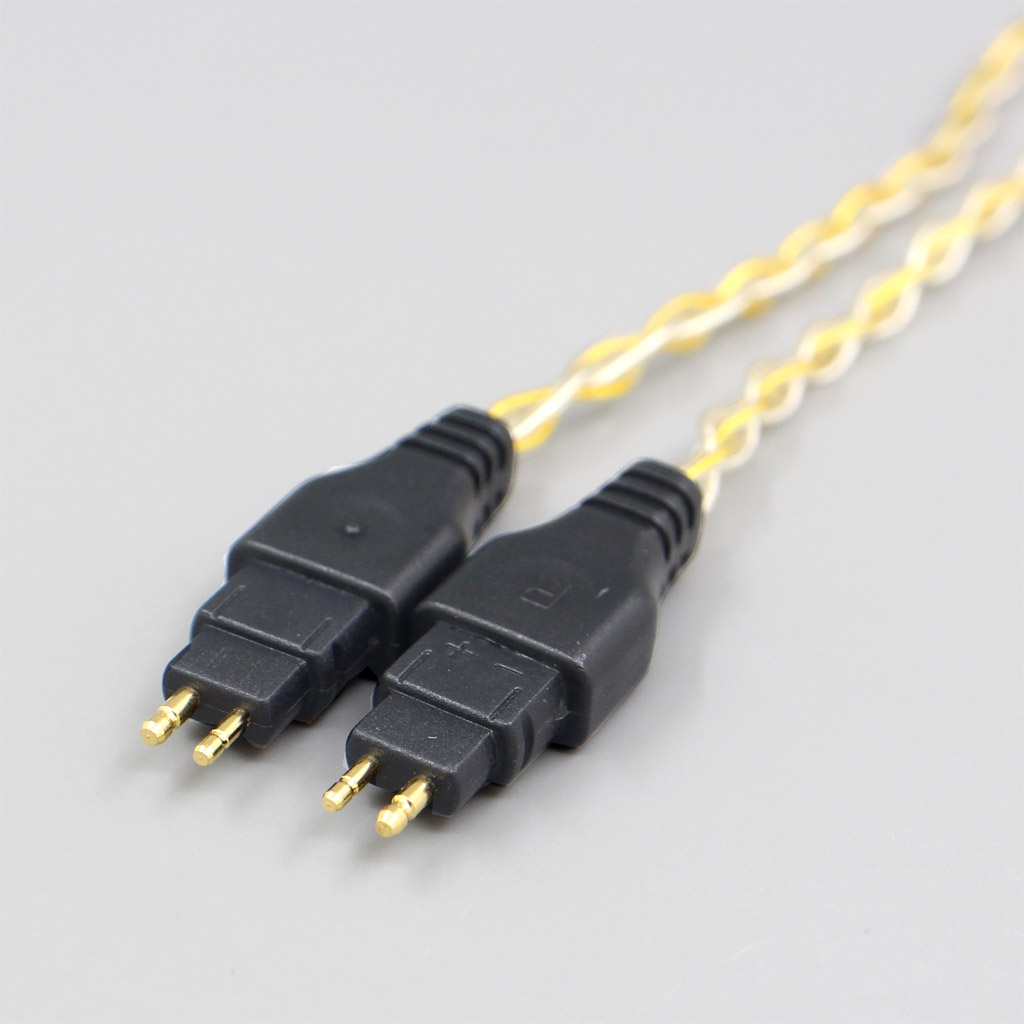 8 Core Silver Gold Plated Braided Earphone Cable For Sennheiser HD580 HD600 HD650 HDxxx HD660S Headphone
