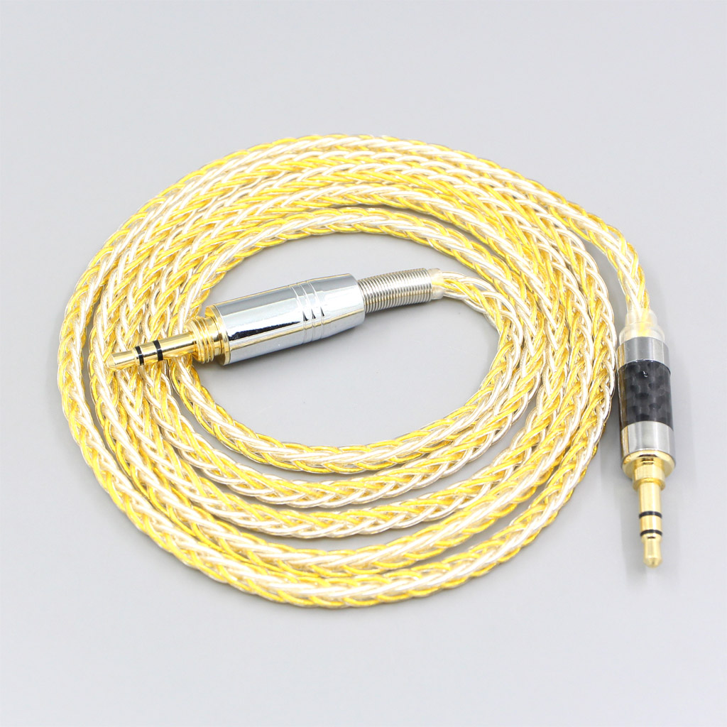 8 Core Silver Gold Plated Braided Earphone Cable For Audio-Technica ATH-pro500mk2 PRO700MK2 PRO5V M50 M50RD