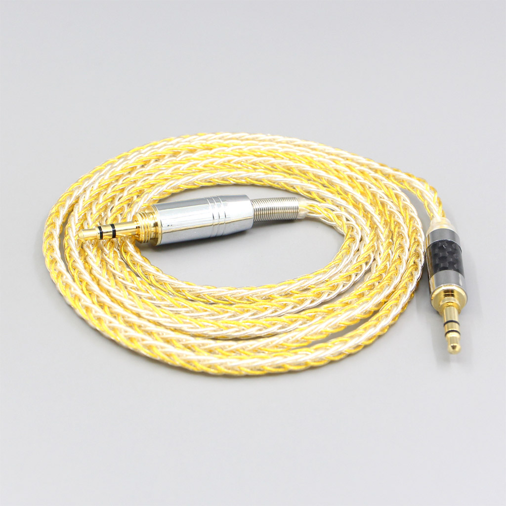 8 Core Silver Gold Plated Braided Earphone Cable For Audio-Technica ATH-pro500mk2 PRO700MK2 PRO5V M50 M50RD