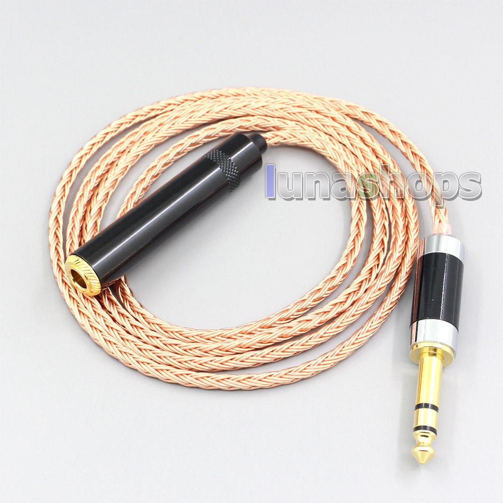 16 Core 99% 7N OCC 6.5mm 6.35mm Stereo 3 Pole Male To 6.5mm 6.35mm Female Stereo Headphone Earphone Cable