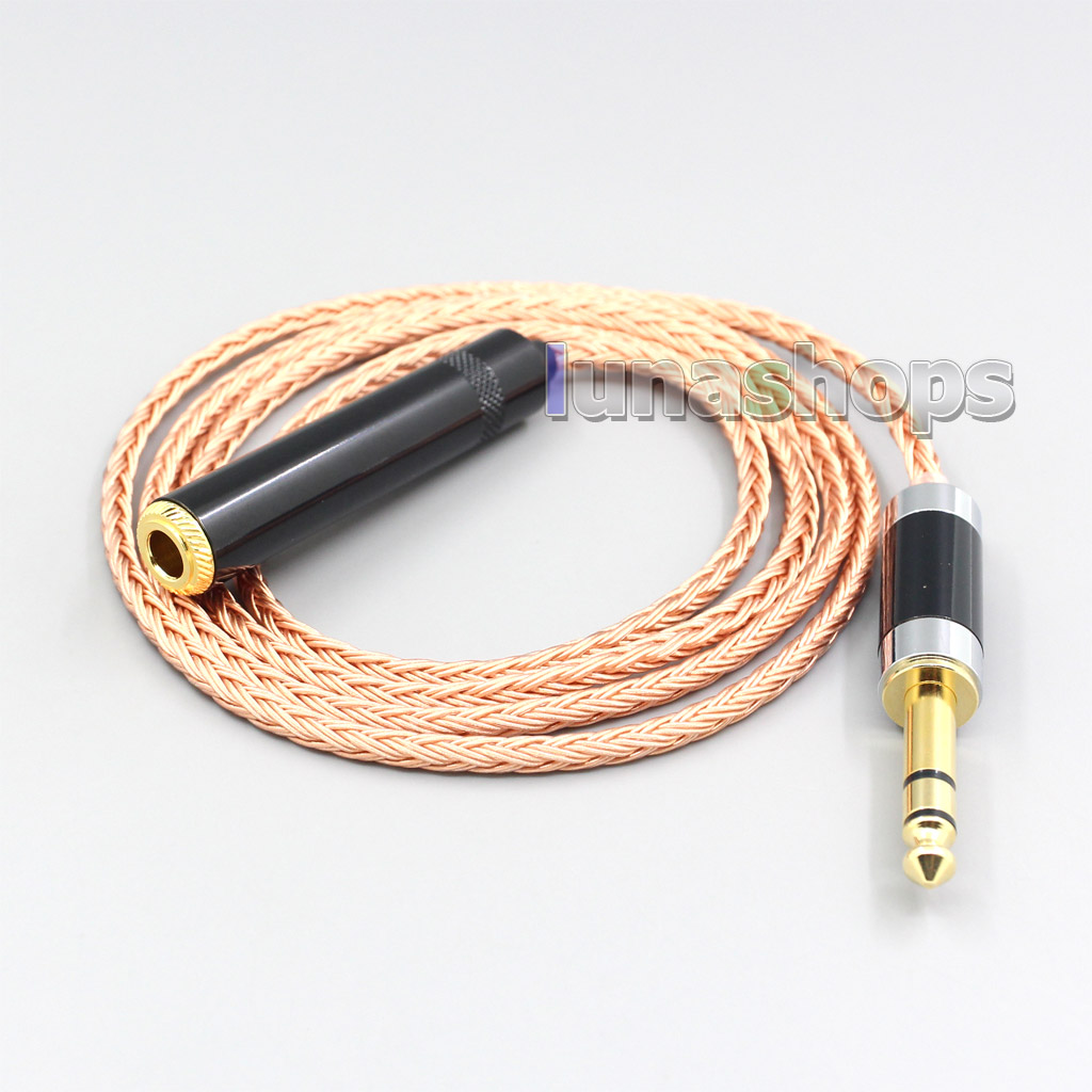 16 Core 99% 7N OCC 6.5mm 6.35mm Stereo 3 Pole Male To 6.5mm 6.35mm Female Stereo Headphone Earphone Cable