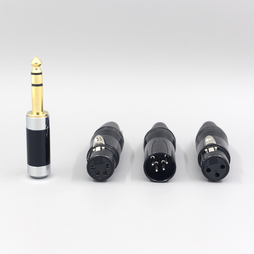 6.5mm XLR 4 Pole 3 Pole Male Female Plug adapter For DIY Repair Custom Earphone Headphone Cable