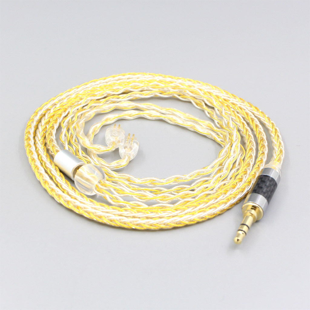 8 Core OCC Silver Gold Plated Braided Earphone Cable For AUDEZE iSINE 10 20 LX LCDi3 LCDi4