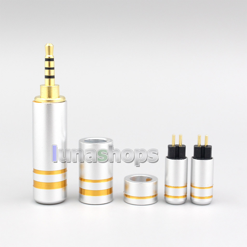 High Quality Aluminum Housing 3.5mm 2.5mm 4.4mm + Splitter + Slider + 0.78mm Pins Kits Male Custom DIY Adapter Plugs