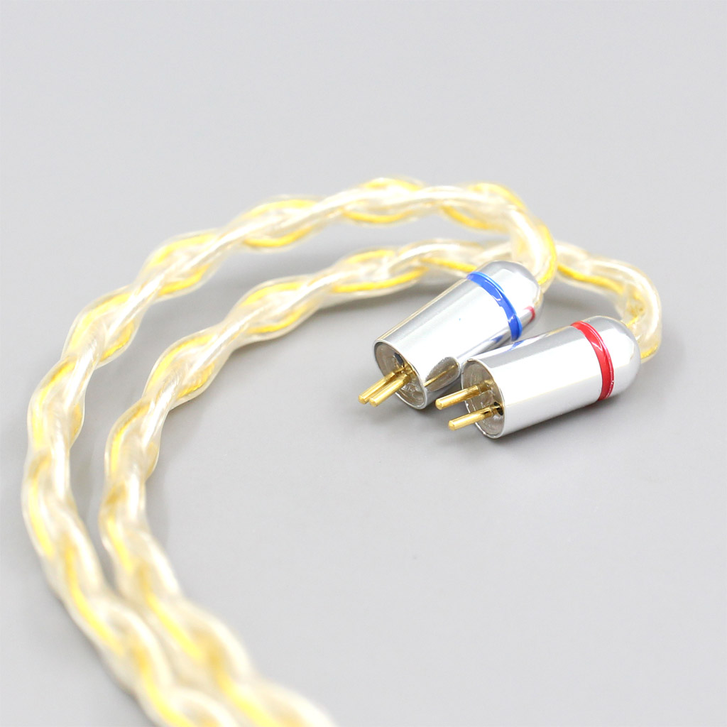 8 Core OCC Silver Gold Plated Braided Earphone Cable For 0.78mm Flat Step JH Audio JH16 Pro JH11 Pro 5 6 7 BA Custom 