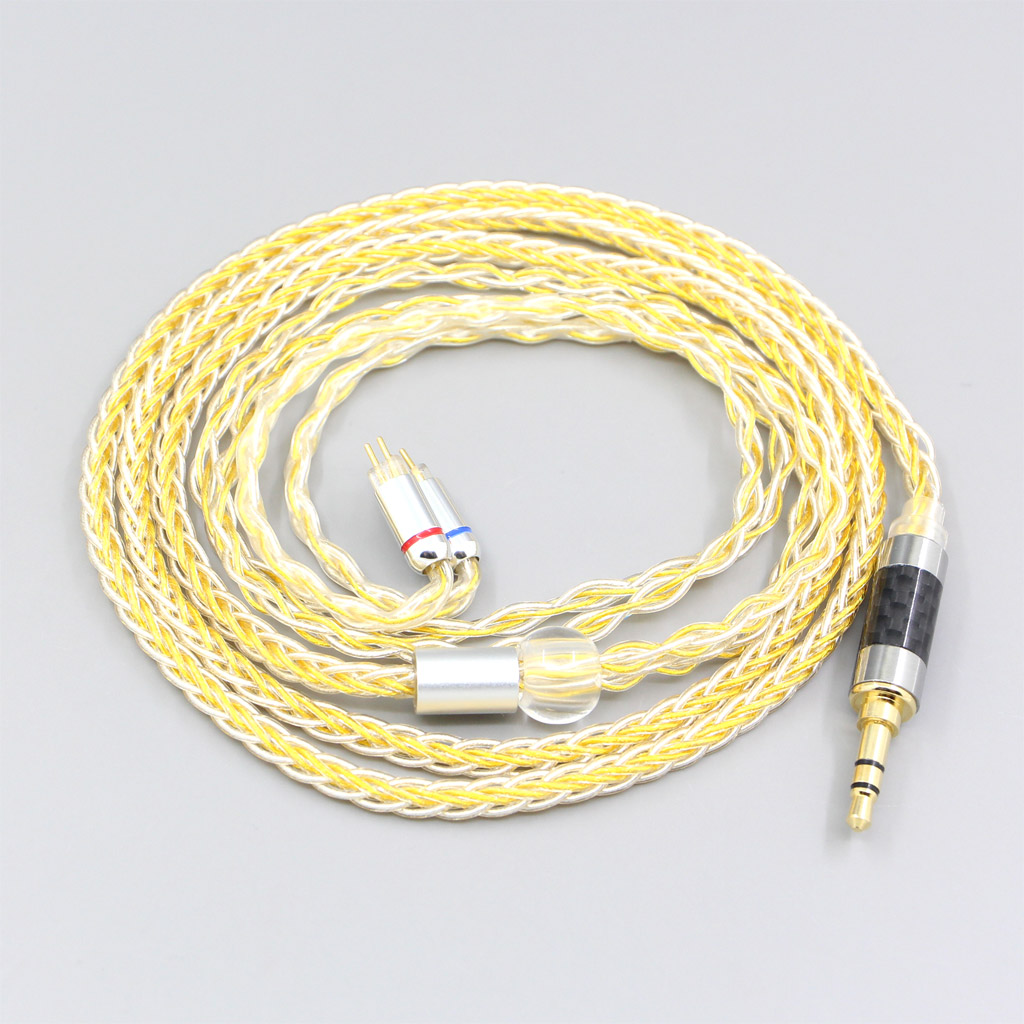 8 Core OCC Silver Gold Plated Braided Earphone Cable For 0.78mm BA Custom Westone W4r UM3X UM3RC JH13 High Step