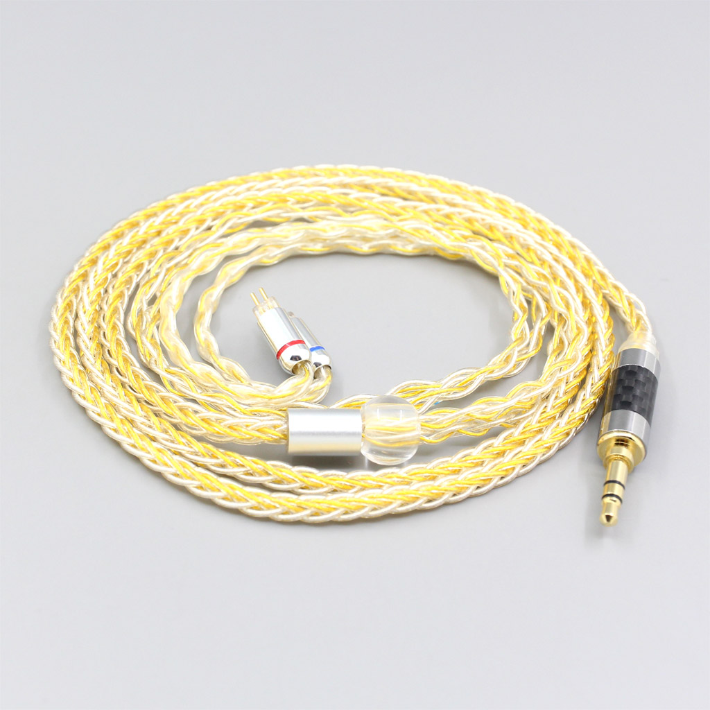 8 Core OCC Silver Gold Plated Braided Earphone Cable For 0.78mm BA Custom Westone W4r UM3X UM3RC JH13 High Step