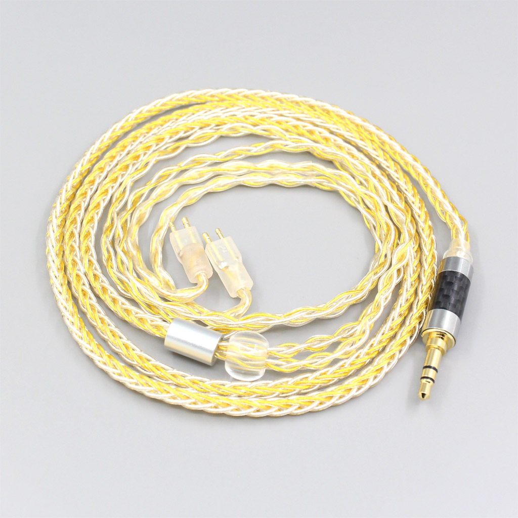 8 Core Silver Gold Plated Braided Earphone Cable For Fitear To Go! 334 private c435 mh334 Jaben 111(F111) MH333