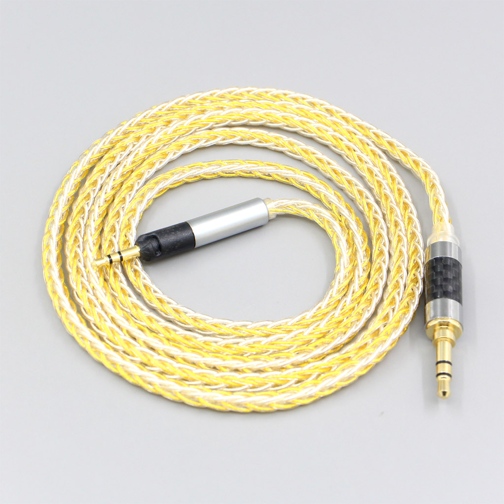 8 Core Silver Gold Plated Braided Earphone Cable For Sennheiser HD598se HD559 hd569 hd579 hd599 hd558 hd518